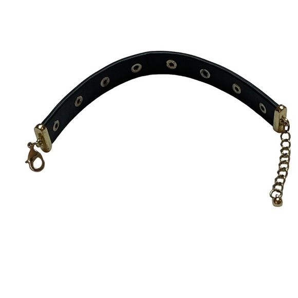 Dark Brown Leather Studded Bracelet with Adjustable Length Clasp Closure - Picture 10 of 10